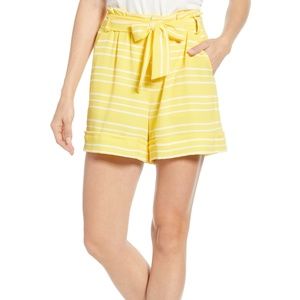 Gibson Yellow Ivy Paperbag Tie Waist Shorts